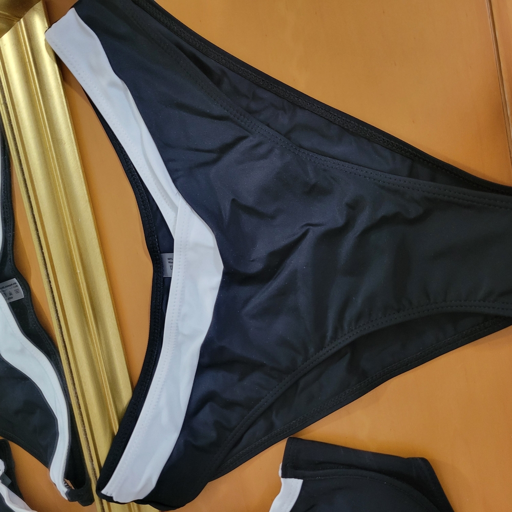 Black and White Sporty One Piece Swimsuit